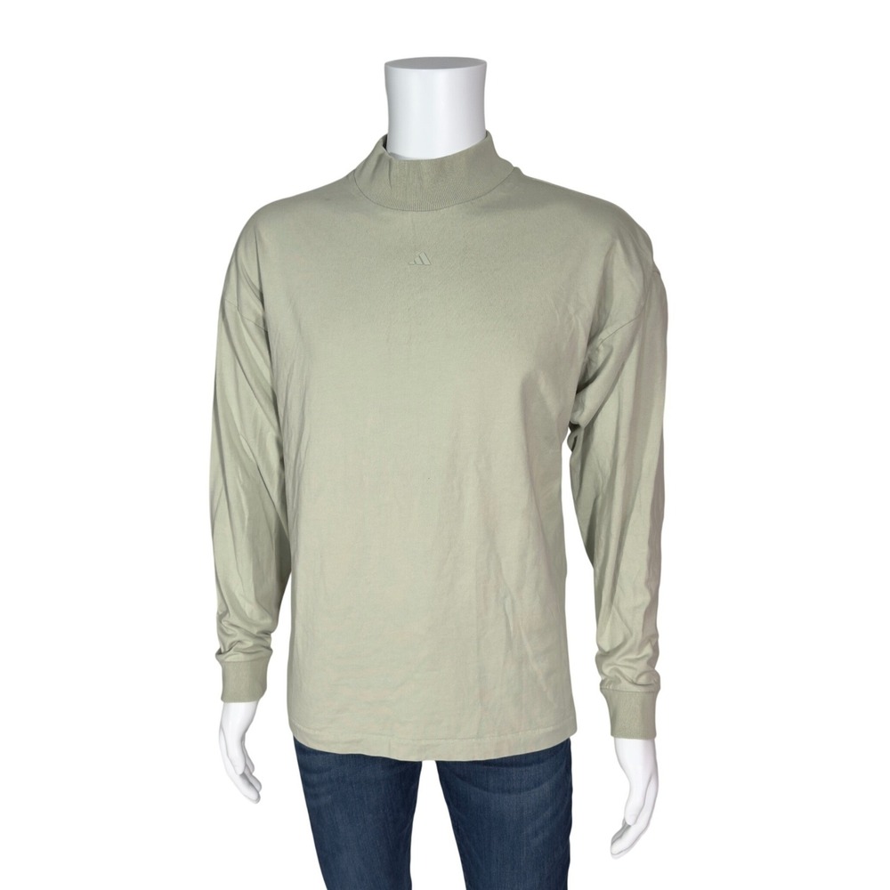 Adidas Basketball Mock Neck Long Sleeve Shirt Mens Small Excellent Relax Fit